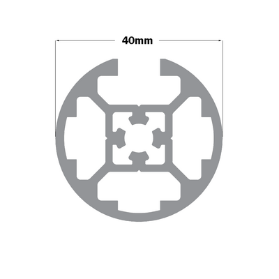10-40R1-0-24IN ALUMINUM PROFILE 40MM ROUND<br>1-SLOT, CUT TO LENGTH OF 24 INCHES
